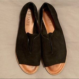 1. State black peep toe flats 8.5